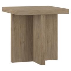 Elna 22" Wide Square Side Table in Antiqued Gray Oak