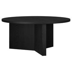Anders 36" Wide Round Coffee Table in Black Grain