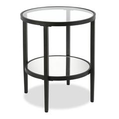 Hera 19.62'' Wide Round Side Table in Blackened Bronze