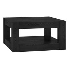 Hughes 32" Wide Square Coffee Table in Black Grain