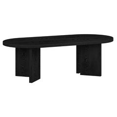 Alma 48" Wide Oval Coffee Table in Black Grain