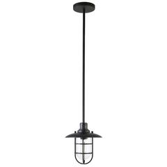 Bay 8.25" Wide Lantern Pendant with Glass/Metal Shade in Blackened Bronze/Clear