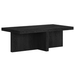 Elna 44" Wide Rectangular Coffee Table in Black Grain