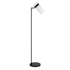 Marsden 60" Tall Floor Lamp with Fabric Shade in Blackened Bronze/White