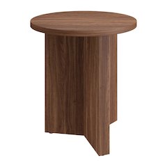Anders 20" Wide Round Side Table in Satin Walnut