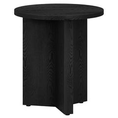 Anders 20" Wide Round Side Table in Black Grain