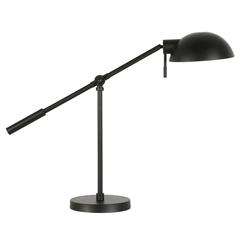 Dexter 23.25" Tall Boom Arm Table Lamp with Metal Shade in Blackened Bronze/Blackened Bronze