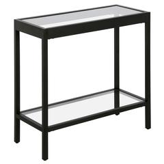 Alexis 24'' Wide Rectangular Side Table in Blackened Bronze