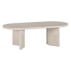 Alma 48" Wide Oval Coffee Table in Alder White