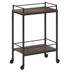 Barnes 23.5'' Wide Rectangular Bar Cart in Alder Brown