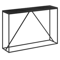 Nia 45" Wide Rectangular Console Table in Blackened Bronze/Black Grain