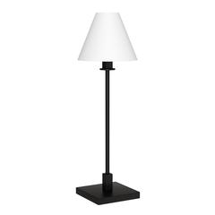 Clement 28" Tall Table Lamp with Fabric Shade in Blackened Bronze/White