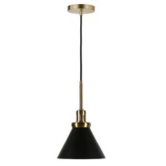 Zeno 8.5" Wide Pendant with Metal Shade in Blackened Bronze/Blackened Bronze