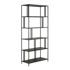 Cortland 34'' Wide Rectangular Bookcase in Blackened Bronze