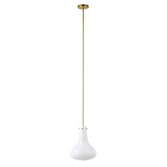 Yuri 11.75" Wide Pendant with Glass Shade in Brass/White Milk