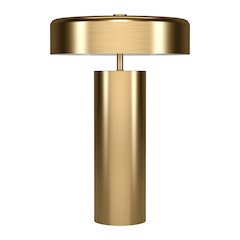 Nash 24" Tall Table Lamp with Metal Shade in Brass/Brass