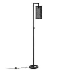 Parthen 69.5" Tall Floor Lamp with Metal Mesh Shade in Blackened Bronze/Blackened Bronze