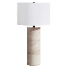 Corbett 29" Tall Natural Travertine Stone Table Lamp with Fabric Shade