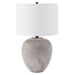 Shira 23" Tall Ceramic Table Lamp with Fabric Shade in Cool Terracotta/White