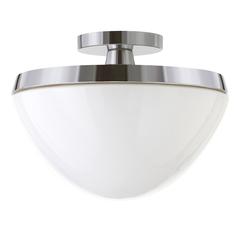 Durant 12.62" Wide Semi Flush Mount with Glass Shade in Polished Nickel/White Milk