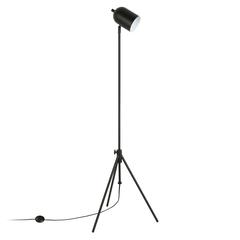 Bruno Tripod Floor Lamp with Metal Shade in Blackened Bronze/Blackened Bronze