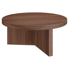 Holm 36" Wide Round Coffee Table in Satin Walnut