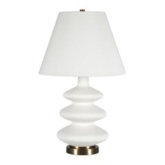 Carleta 26.5" Tall Triple Gourd Table Lamp with Fabric Shade in White/White