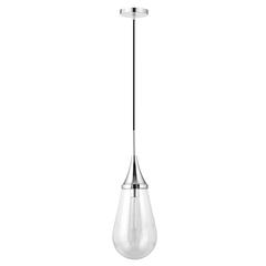 Ambrose 8.63" Wide Pendant with Glass Shade in Polished Nickel/Clear