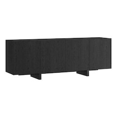 Henn&Hart Fluted TV Stand for TVs up to 75'' with 4 Ribbed Doors, 3 Storage