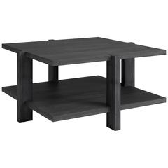 Ingrid 35" Wide Square Coffee Table in Charcoal Gray