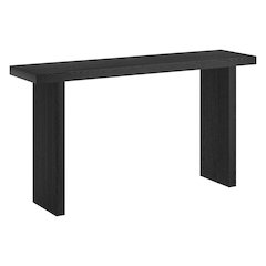 Soren 55" Wide Rectangular Console Table in Black Grain