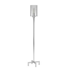 Panos 66.25" Tall Floor Lamp with Glass Shade in Polished Nickel/Clear