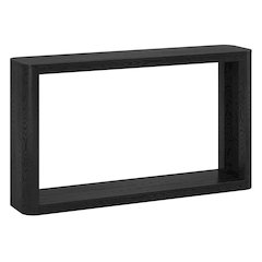 Kellan 52" Wide Rectangular Console Table in Black Grain
