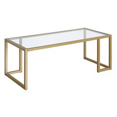 Oscar 45'' Wide Rectangular Coffee Table in Brass