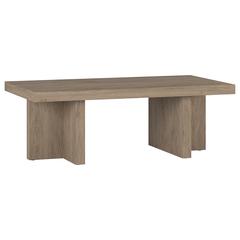 Dimitra 44" Wide Rectangular Coffee Table in Antiqued Gray Oak