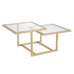 Amalie 43'' Wide Square Coffee Table in Brass