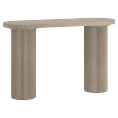 Henn&Hart 55" Wooden Rectangular Fluted Console Table, Ribbed Entryway Table