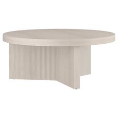 Holm 36" Wide Round Coffee Table in Alder White