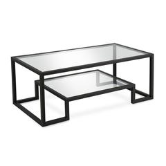 Athena 45'' Wide Rectangular Coffee Table in Blackened Bronze