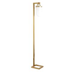 Shiloh 68" Tall Floor Lamp with Glass Shade in Brass/White Milk