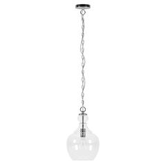 Verona 11" Wide Pendant with Glass Shade in Brushed Nickel/Clear