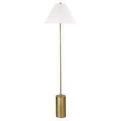 Somerset 64 Tall Floor Lamp with Fabric Shade in Brass/White