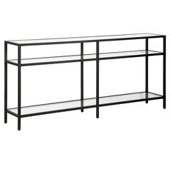 Sivil 64'' Wide Rectangular Console Table in Blackened Bronze