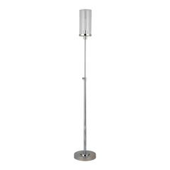 Frieda 66" Tall Floor Lamp with Glass Shade in Polished Nickel/Clear
