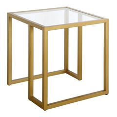 Oscar 20'' Wide Square Side Table in Brass