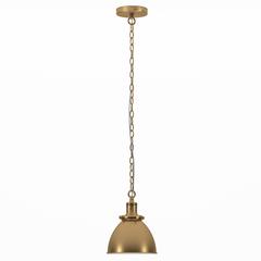 Elodie 8" Wide Pendant with Metal Shade in Brass/Brass