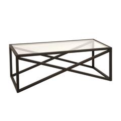 Calix 46'' Wide Rectangular Coffee Table in Blackened Bronze