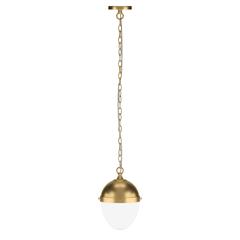 Aurelia 8" Wide Pendant with Glass Shade in Brass/White Milk