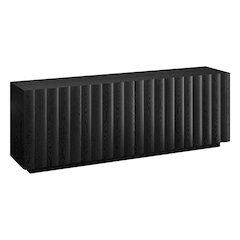 Henn&Hart Fluted TV Stand for TVs up to 75'' with 2 Ribbed Storage Cabinets and
