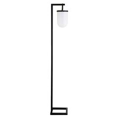 Shiloh 68" Tall Floor Lamp with Glass Shade in Blackened Bronze /White Milk